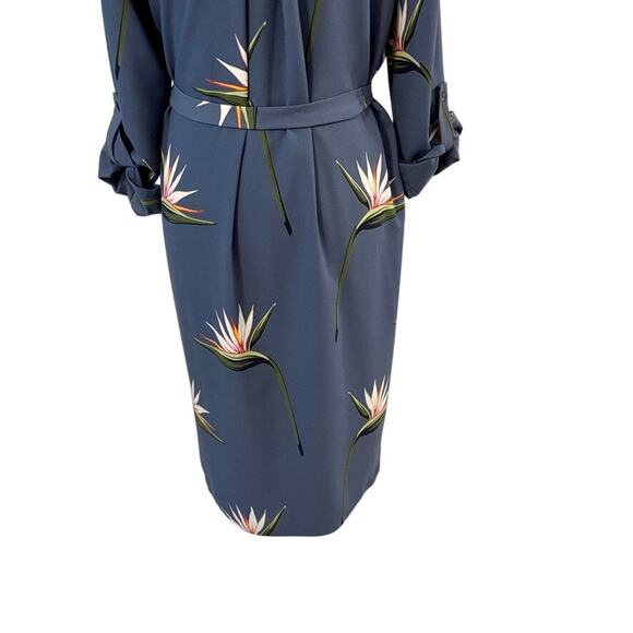 Ann Taylor Button Up T Shirt Dress Floral Small Long Sleeve - Picture 9 of 14